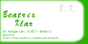 beatrix klar business card